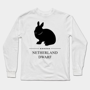 Netherland Dwarf Rabbit Black Silhouette Long Sleeve T-Shirt